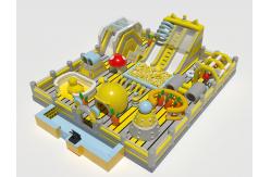 China Large Playground Inflatable Bouncy Castles Yellow Grey supplier