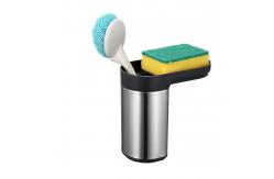 China Stainless Steel Kitchen Sink Organiser Rack With Fluid Pump And Sponge Holder supplier