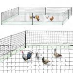 50 M Chicken Net Fence Kit With Gate Double Pointed Posts in Green with Fibreglass Rod for sale