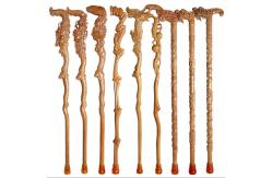 China Animal Head Handmade Wooden Walking Sticks 90cm Custom Sizes supplier