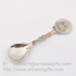 Enamelled metal Paris travel souvenir spoon with color filled wholesale for cheap for sale