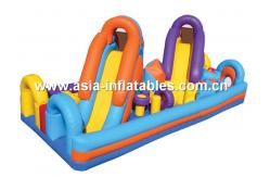 China Inflatable Obstacle Challenges Course With Double Slides supplier