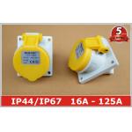 Angled Panel Mounted Industrial Power Socket switch 110V 16A IP44 3 Pin For Marine for sale