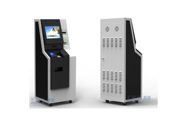 17 Floor Standing Payment ATM Advertisement Player Kiosk With Finger Reader