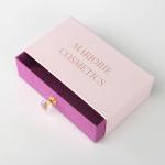 2mm Thick Cardboard Light Pink Glitter Cosmetic Packaging Box Logo Printed for sale