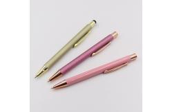 China Glitter Press Style Ball Pen Touch Screen Metal Patterned Paint Ballpoint Pen supplier