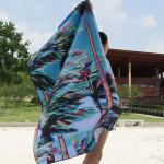 Digital Printed Logo Microfiber Beach Towel With Reinforced Stitching for sale