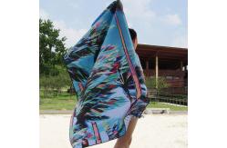 China Digital Printed Logo Microfiber Beach Towel With Reinforced Stitching supplier