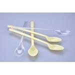 18.5 cm Long Handle disposable Plastic party Spoons 7'' in clear or beige color for sale