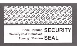 China 45um 1mil Tamper Proof Seal Security Sticker Gloss White With High Residue supplier