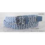 Blue / White Braided Kids Elastic Belts For Boys Old Silver Roller Buckle Available for sale