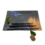 Hotel 8 Inch Melamine Dinner Plates Rectangle With Reliefs Texture for sale