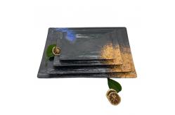 China Hotel 8 Inch Melamine Dinner Plates Rectangle With Reliefs Texture supplier