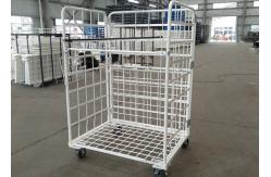 China Folding Nestable Roll Cage Container Wire Mesh Security Roll Pallet Trolley 500kg supplier