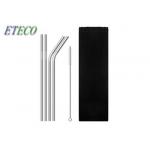 Easy Carry Reusable Stainless Steel Cocktail Straws Cloth Bag Packing for sale