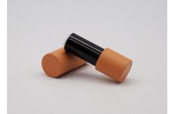 China Orange Rubber Soft Touch Empty Lip Balm Tubes BulkRound Frosted supplier