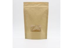 China Doypack See Through Pouches 180 Microns Brown Paper Bags With Clear Window supplier
