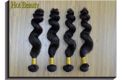 China 6A Grade Black Virgin Human Hair Extensions Natural Wave Full Head Bundles supplier