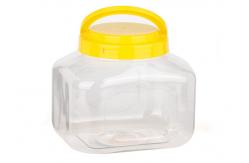 China Irregular Shape Canned Food Clear Pet Jars Plastic Jar With Handle supplier