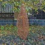 Metal Leaf Polishing Corten Steel Sculpture Wooden Crate for sale