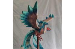 China Customizable Realistic Animatronic Animals Chinese Ancient Creatures Green Bird supplier