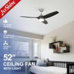 52 Ceiling Fan With Light And Remote Control Modern Indoor ABS Blade for sale
