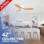 Remote Control 42 Inches Wood Blades Ceiling Fan Pure Copper DC Motor Five Wind Speed for sale