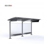 Clear Safety Glass Rear Wall Metal Bus Stop / Ooh Bus Shelter 3 years Warranty for sale