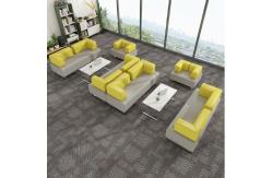China Durable Leather Office Reception Room Sofa Set With Stainless Steel Frame supplier
