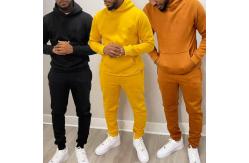 China Bulk Plain 100 Cotton Sweatsuit Set Two Pieces Tech Fleece Jogging Suits Windproof supplier