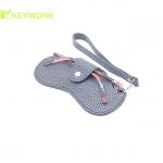 Minimalist Female Calf Skin Soft Sunglasses Case Snap Fastening Closure Detachable Lanyard for sale