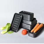 Disposable Plastic PET Food Packaging Tray Custom Black Transparent For Meat Vegetable for sale