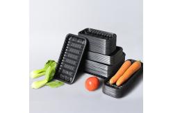 China Disposable Plastic PET Food Packaging Tray Custom Black Transparent For Meat Vegetable supplier