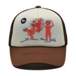 Unisex 5 Panel Truker Cap Custom Logo Polyester Mesh Brown Color for sale