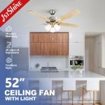 1stshine Traditional High Speed 5 Plywood Blades Ceiling Fan with Light Kit and Metal for sale