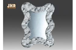 China Irregular Marbling Fiberglass Furniture Decorative Marble Framed Wall Mirror supplier