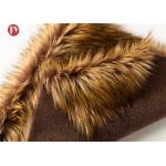 Gold Raccoon Fluffy Faux Fur Fabric , Soft Faux Fur Fabric For Collar 850 Gsm for sale