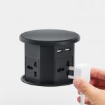 OEM/ODM Smart Pop-Up Power Outlet Aluminum Tabletop Socket with 4 AC Outlets & 2 USB Ports IP44 Standard for Charging for sale