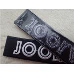 Black Twill White Line Custom Embroidered Patches With Stylish Backing Hot Melt Adhesive