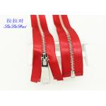 High End High Polished Metal Separating Zipper Red Tape Customized For Coveralls for sale