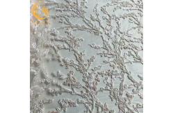 China Machine Embroidery Beaded White Lace Fabric MDX Sequin 20％ Polyester supplier