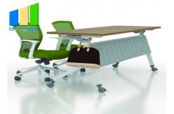 China Office Furniture And School Desk Foldable Training Room Table With Wheels supplier