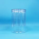 Food Grade Transparent PET Tall Round Plastic Candy Peanut Packaging Jar clear cap for sale