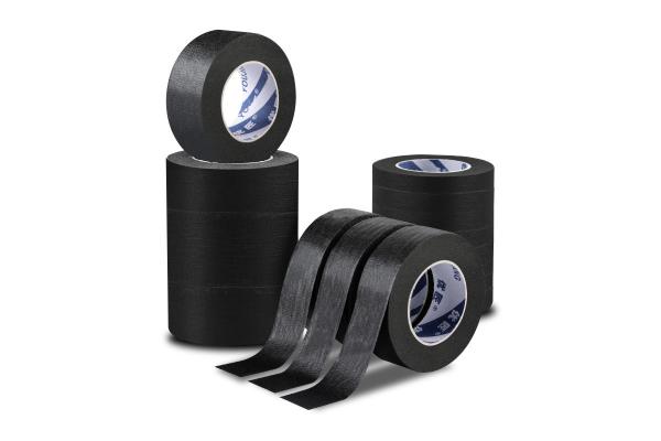 Black Stick Wall Flat 1 Inch Masking Tape Crepe Paper Stripping Trim