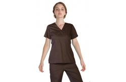 China 155 GSM Women Polyester Spandex Short Sleeves Scrubs Medical Uniform supplier