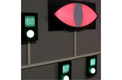 China Wall Interactive Hide Push Button Counting Number LED Light Activate Game Evil Eyes supplier