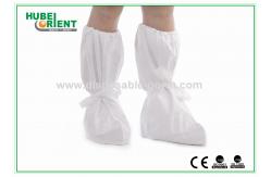 China Durable White Disposable Tyvek Boot Cover , Shoe Protector Booties supplier