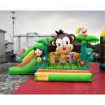0.55mm PVC Tarpaulin Inflatable Bouncer Slide / Awesome Monkey Bouncy Castle for sale