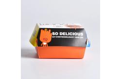 China Eco-friendly customized hamburger takeaway food packaging clam shell paper burger box supplier