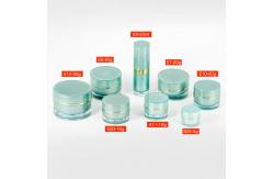 China Empty Cosmetic Round Plastic Acrylic Packaging Container Cream Jar Lotion Bottle Set supplier
